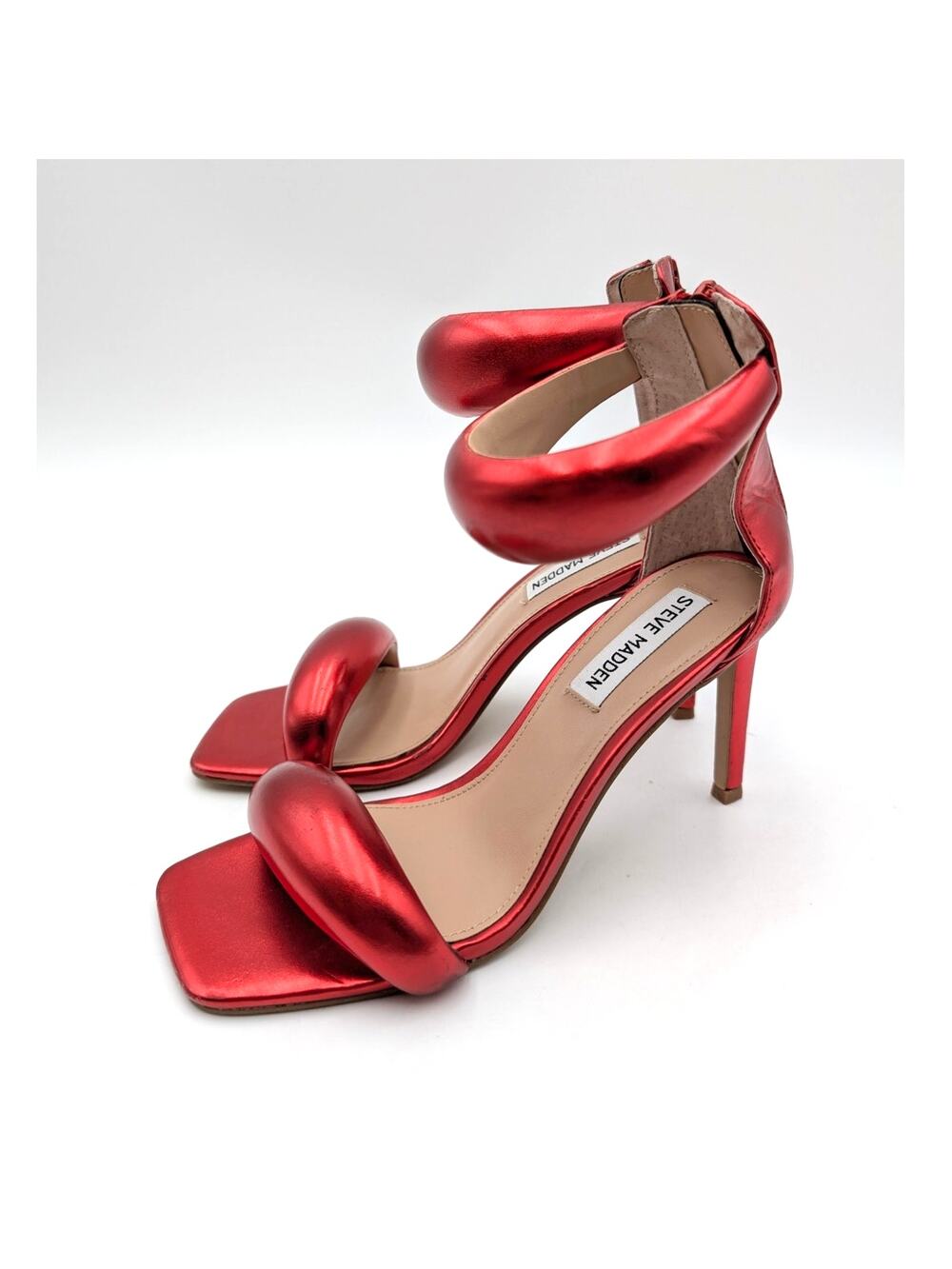 Steve Madden Partay Ankle Strap Heel Sandals Women's Red Size US6M EU36.5